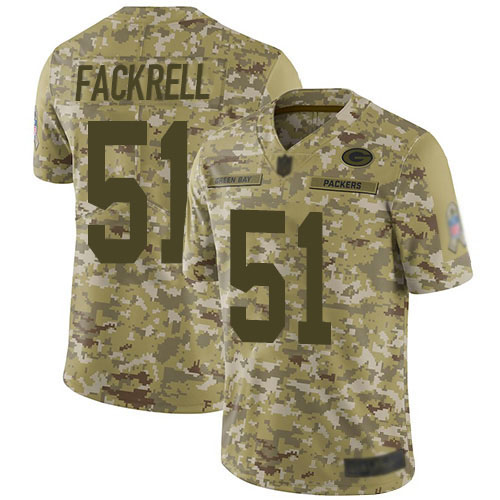 Green Bay Packers Limited Camo Men #51 Fackrell Kyler Jersey Nike NFL 2018 Salute to Service